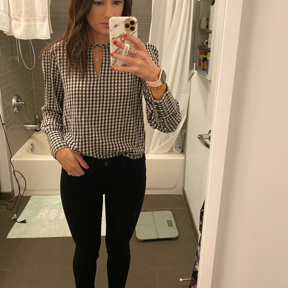 Key Hole Cute Flannel Top